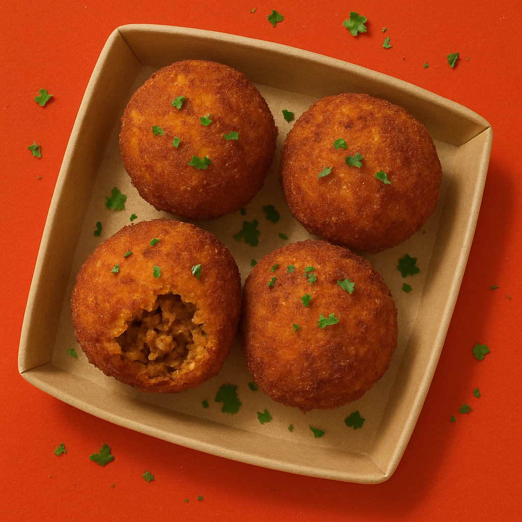 beef or vegetarian aranccini